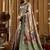 Women's sea green banarasi digital cluster print saree with blouse