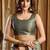 Women's sea green banarasi digital cluster print saree with blouse