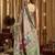 Women's sea green banarasi digital cluster print saree with blouse