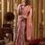 Women's pink banarasi digital cluster print saree with blouse