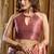 Women's pink banarasi digital cluster print saree with blouse