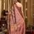 Women's pink banarasi digital cluster print saree with blouse