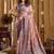 Women's purple banarasi digital cluster print saree with blouse