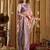 Women's purple banarasi digital cluster print saree with blouse