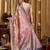 Women's purple banarasi digital cluster print saree with blouse