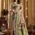 Women's green banarasi digital cluster print saree with blouse