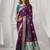 Women's wine soft silk zari woven saree with blouse