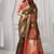 Women's coffee soft silk zari woven saree with blouse