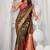 Women's coffee soft silk zari woven saree with blouse