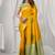 Women's yellow soft silk zari woven saree with blouse