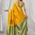 Women's yellow soft silk zari woven saree with blouse