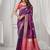 Women's purple soft silk zari woven saree with blouse