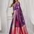 Women's purple soft silk zari woven saree with blouse