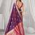 Women's purple soft silk zari woven saree with blouse