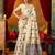 Women's cream modal zari woven saree with blouse