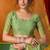 Women's green modal zari woven saree with blouse