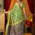 Women's green modal zari woven saree with blouse