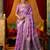 Women's lavender modal zari woven saree with blouse