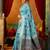 Women's turquoise modal zari woven saree with blouse