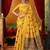 Women's yellow modal zari woven saree with blouse