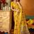 Women's yellow modal zari woven saree with blouse