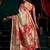 Women's cream tissue paithani zari woven saree with blouse