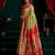 Women's green tissue paithani zari woven saree with blouse
