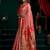 Women's peach tissue paithani zari woven saree with blouse