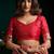Women's peach tissue paithani zari woven saree with blouse