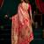 Women's peach tissue paithani zari woven saree with blouse