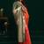 Women's orange soft silk zari woven saree with blouse