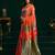 Women's orange soft silk zari woven saree with blouse