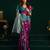 Women's wine soft silk zari woven saree with blouse