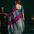 Women's wine soft silk zari woven saree with blouse