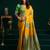 Women's yellow soft silk zari woven saree with blouse