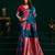 Women's blue soft silk zari woven saree with blouse