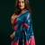 Women's blue soft silk zari woven saree with blouse