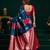 Women's blue soft silk zari woven saree with blouse