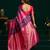 Women's purple soft silk zari woven saree with blouse