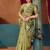 Women's green modal zari woven saree with blouse