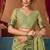 Women's green modal zari woven saree with blouse