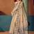 Women's beige modal zari woven saree with blouse