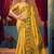 Women's yellow modal zari woven saree with blouse