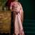Women's baby pink satin silk zari woven saree with blouse