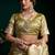 Women's mehendi satin silk zari woven saree with blouse