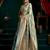 Women's turquoise satin silk zari woven saree with blouse