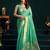 Women's sea green muga cotton meena zari woven saree with blouse