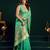 Women's sea green muga cotton meena zari woven saree with blouse