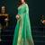 Women's sea green muga cotton meena zari woven saree with blouse