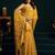 Women's yellow muga cotton meena zari woven saree with blouse